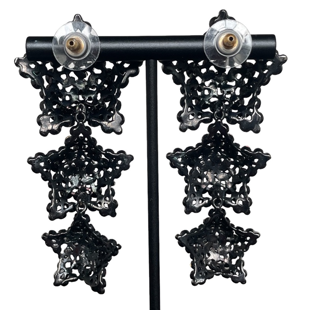 Star Drop Rhinestone Earrings - Picture 2 of 4